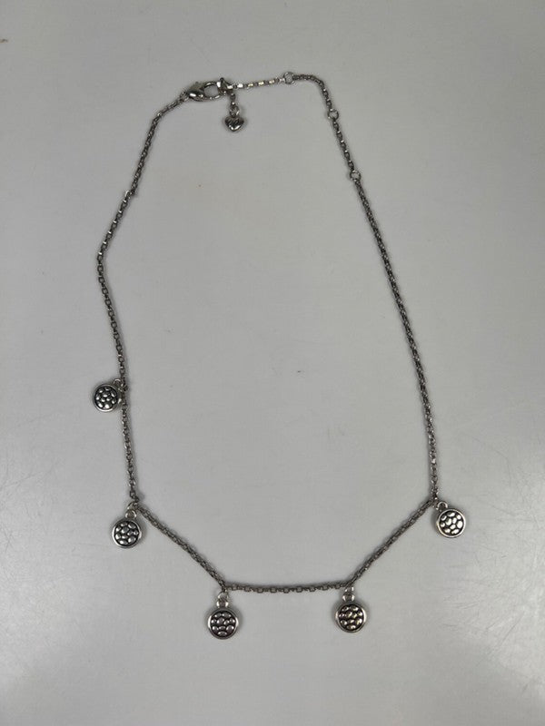 Brighton Women's Silver Plated Coin Charm Adjustable 9in Neckace