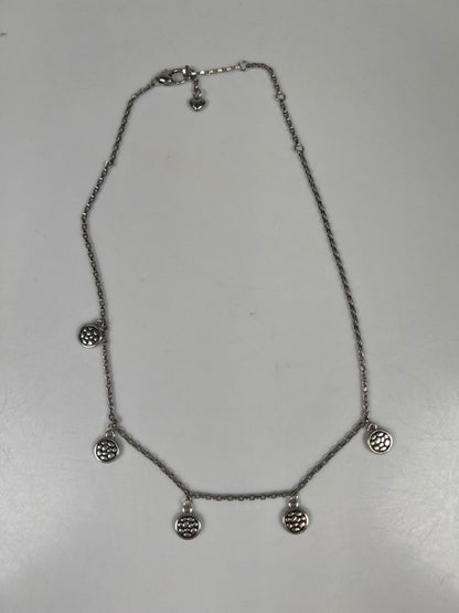Brighton Women's Silver Plated Coin Charm Adjustable 9in Neckace
