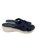 Clarks Cloudsteppers Women's Blue/White Breeze Rae Cam Slide On Sandals - 7