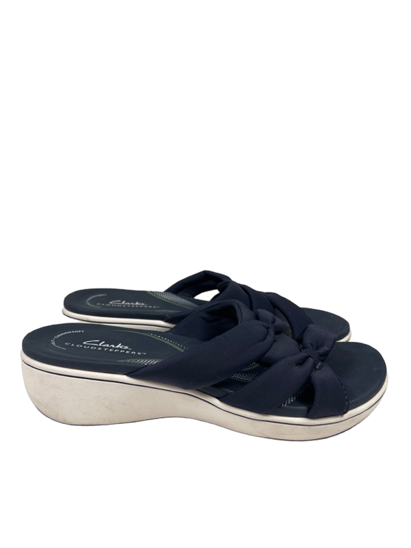 Clarks Cloudsteppers Women's Blue/White Breeze Rae Cam Slide On Sandals - 7
