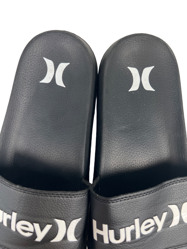 Hurley Men's Black/White Basic Logo Slide On Sandals - 10 image 3