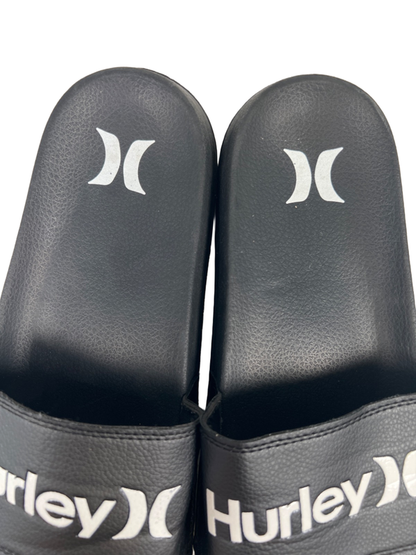 Hurley Men's Black/White Basic Logo Slide On Sandals - 10 image 3