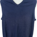 Lands End Men’s Blue Sleeveless V-Neck Sweater Vest - L