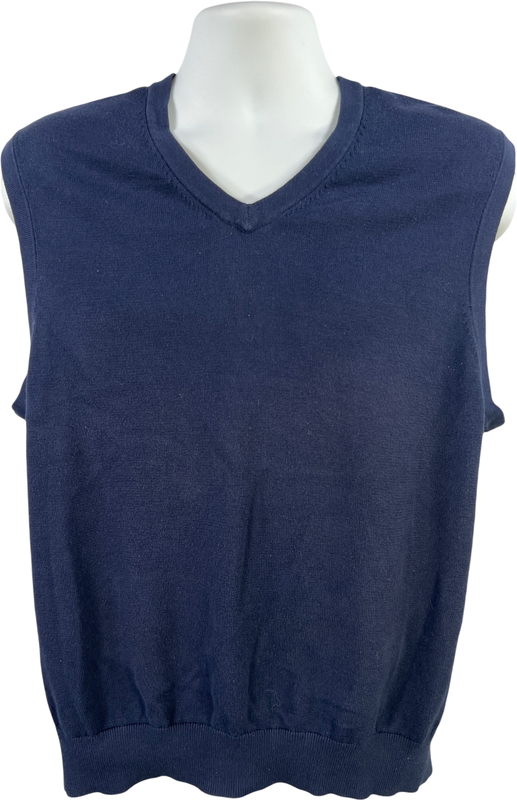 Lands End Men’s Blue Sleeveless V-Neck Sweater Vest - L