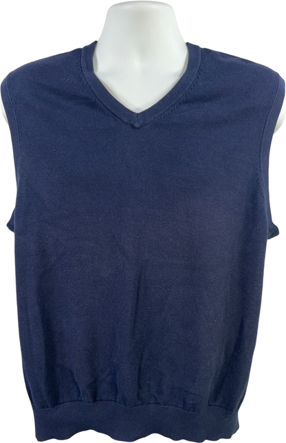 Lands End Men’s Blue Sleeveless V-Neck Sweater Vest - L