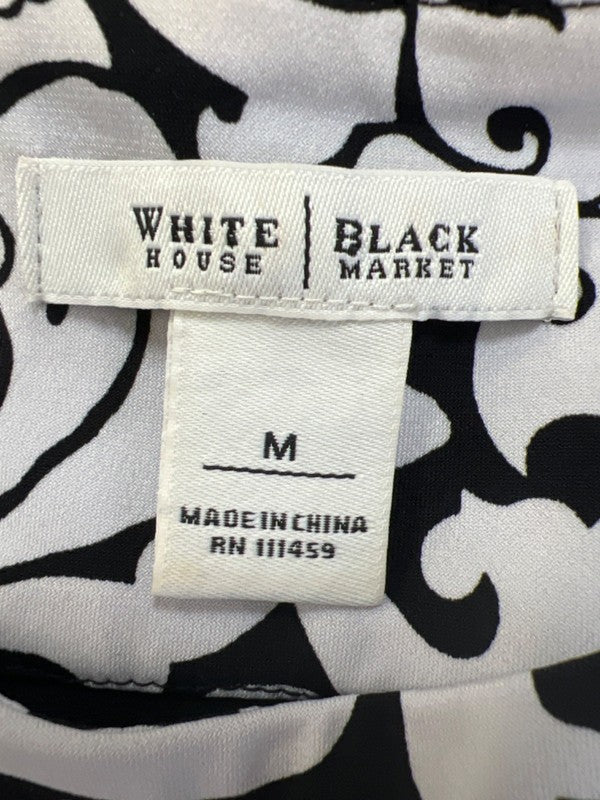 White House Black Market Women's Black/White Sleeveless Mini Dress - M image 3