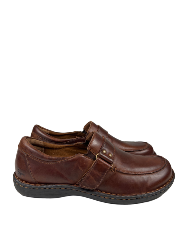 BOC Born Women's Brown Leather Slip On Loafers - 8