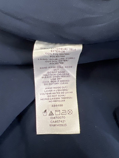 Ann Taylor Women's Blue/Gold Metallic Long Sleeve Semi-Sheer Blouse - S image 4