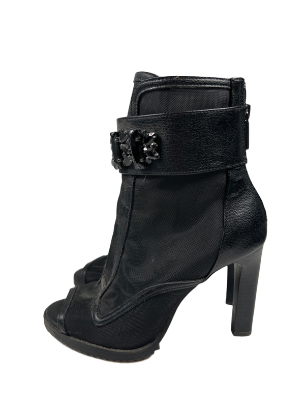 Karl Lagerfeld Women's Black Paris Blayze Peep Toe Mesh Bootie High Heels - 6.5 image 5