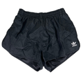 Adidas Women's Black/White Original Classic 3-Stripe Mid Rise Active Shorts - S