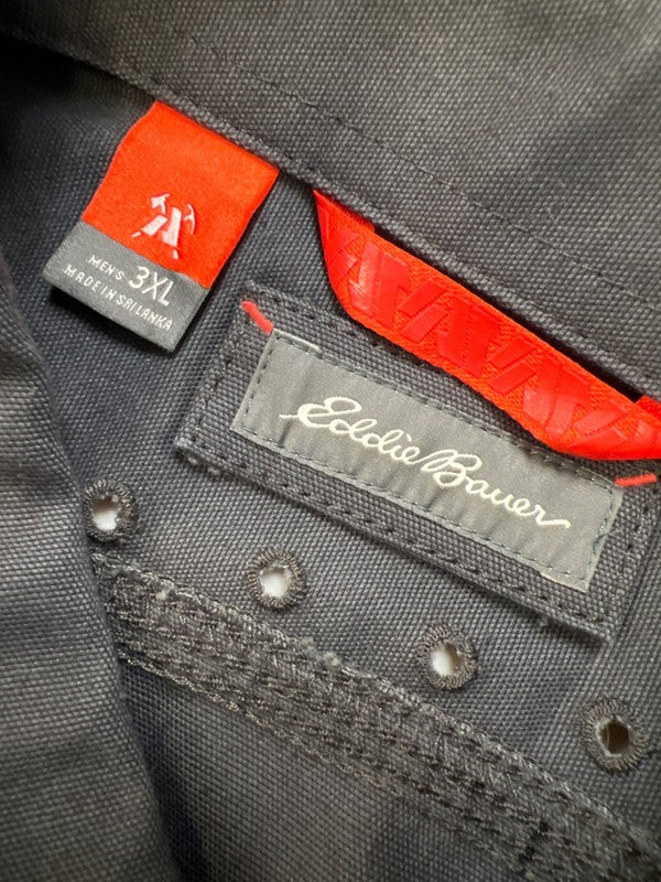 Eddie Bauer Men's Dark Gray Canvas Mountain Ops Button Up Jacket - 3XL image 3