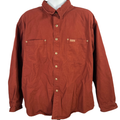 Carhartt Men's Red/Orange Twill Snap Button Up Long Sleeve Work Shirt - 2XL