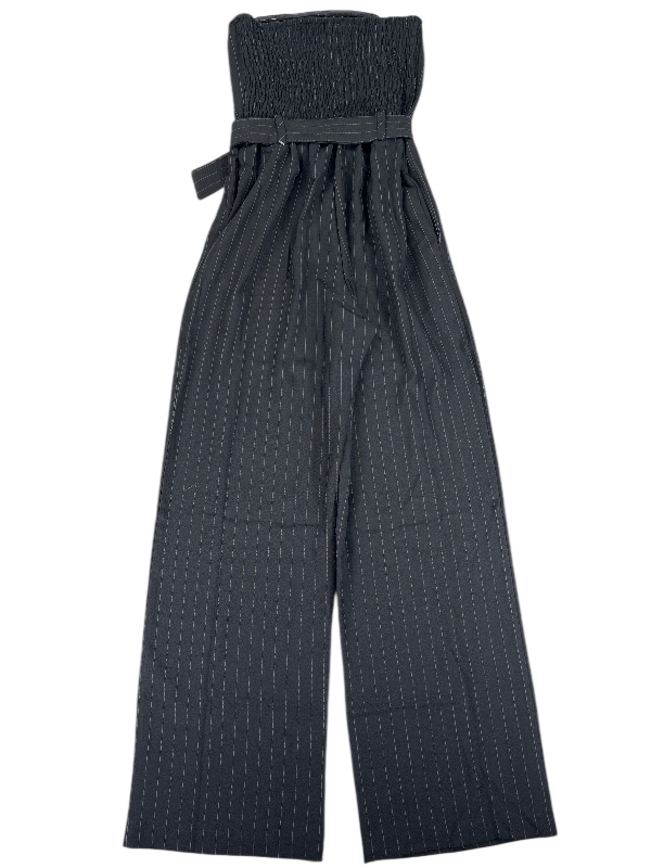 Monteau Women's Black Pinstripe Strapless Jumper - XS image 2