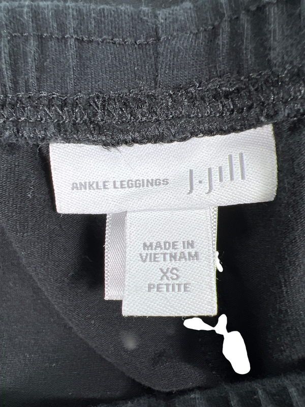 J.Jill Women's Black Cotton Basic Ankle Leggings - XS Petite image 3