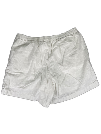 Calvin Klein Women's White Pull On Linen Blend Shorts - L image 2