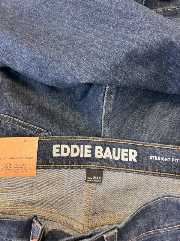 Eddie Bauer Men's Dark Wash Straight Fit Denim Jeans - 36x30 image 3