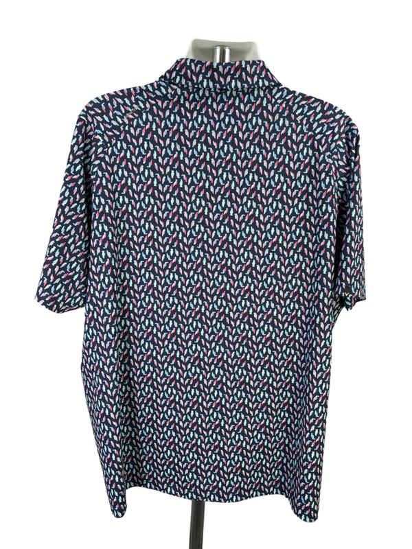 Callaway Men's Blue Parrot Print Opti-Dri Short Sleeve Golf Polo Shirt - 2X image 2