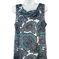 Ann Taylor Women's Blue Paisley Sleeveless Blouse - M