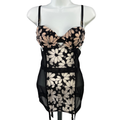 Victoria's Secret Women's Black/Beige Floral Underwire Corset Top - 34C