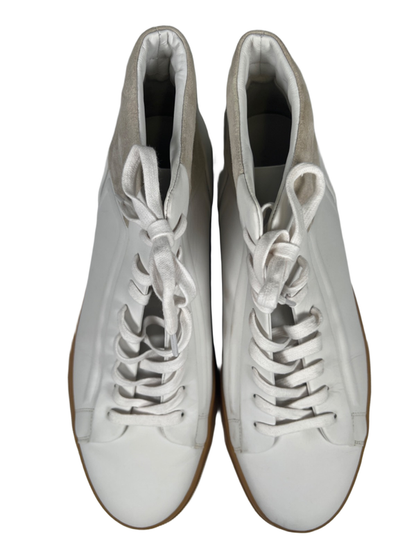 Vince Men's White/Ivory Fynn Glove Suede Accent Mid Top Sneakers - 13 image 3