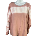 Pure J.Jill Women's Pink/White Tie Dye Long Sleeve Sweater - L