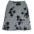 Ann Taylor Women's Black/Blue Floral Midi Pencil Skirt - 6