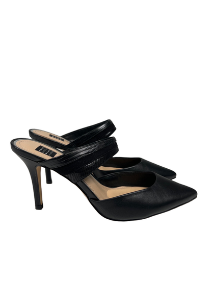 White House Black Market Women's Black Lisa Pointed Toe Mule Heels - 7.5
