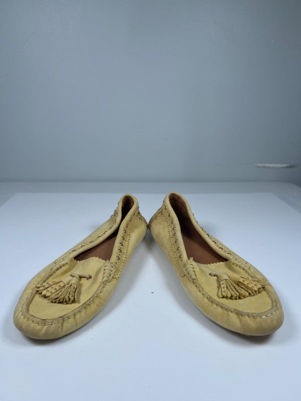 Coach Women's Yellow Norfolk Embellished Tassle Moccasin Loafers - 39/US 7 image 6