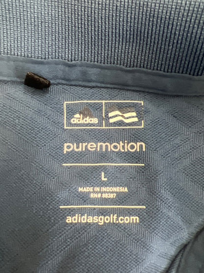 adidas Men's Blue Pure Motion Short Sleeve Athletic Golf Polo - L image 3