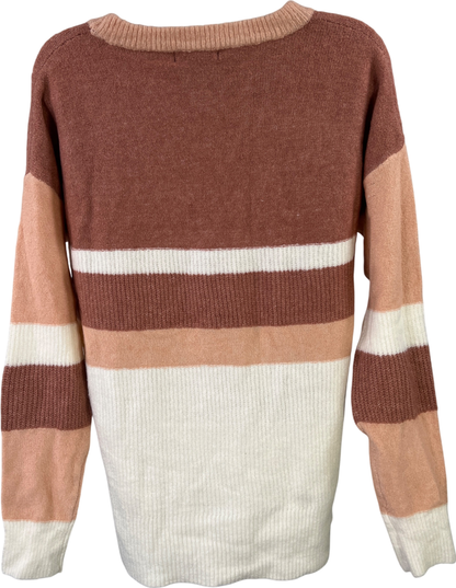 Staccato Women’s Pink Colorblock Striped Long Sleeve Sweater - S image 2