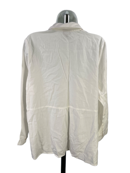 J. Jill Women’s White 100% Cotton Boho Style 1/2 Button Blouse - Petite L image 2