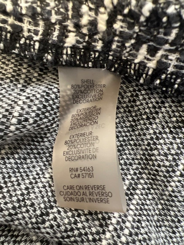 Karl Lagerfield Women's Black/White Tweed Daisy Embroidered Sleeveless Dress - 6 image 4