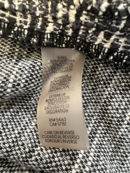 Karl Lagerfield Women's Black/White Tweed Daisy Embroidered Sleeveless Dress - 6 image 4