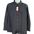 Antigua Men's Navy Blue/White Grid Long Sleeve Button Up Shirt - XL