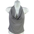 Abercrombie & Fitch Women's Gray Halter Open Back Cowl Neck Sleeveless Top - S
