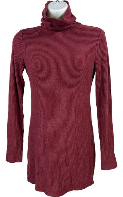 White House Black Market Women’s Burgundy Long Sleeve Tunic Sweater - XXS image 2