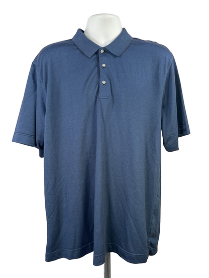 Cutter & Buck Men's Blue Drytec Luxe Short Sleeve Golf Polo Shirt - XXL