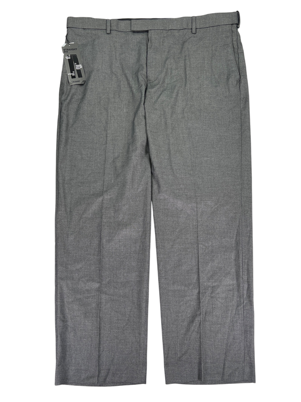 Savane Men's Gray Flat Front Straight Leg Performance Dress Pants - 40x30