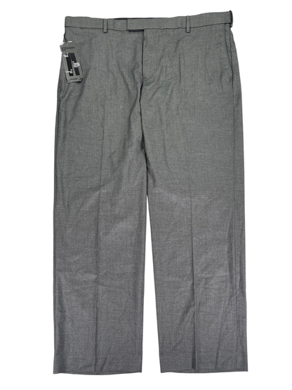 Savane Men's Gray Flat Front Straight Leg Performance Dress Pants - 40x30