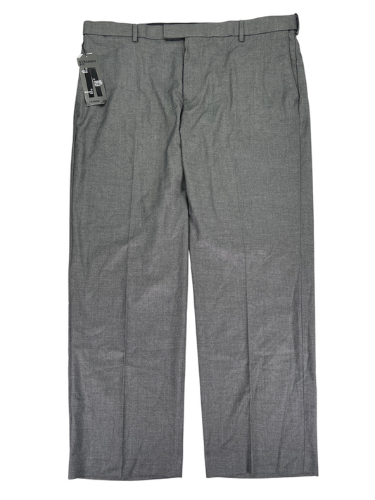 Savane Men's Gray Flat Front Straight Leg Performance Dress Pants - 40x30