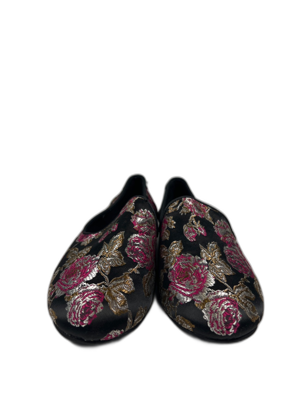 Toms Women's Black Metallic Floral Darcy Flats - 7.5 image 2