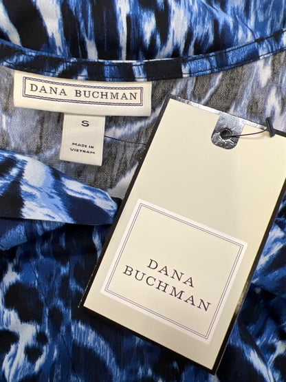 Dana Buchman Women's Blue Sleeveless V-Neck Pleated Front Blouse - S image 3