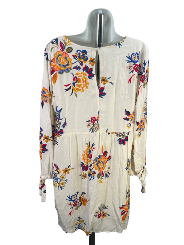Old Navy Women's Multicolor Floral Long Tie Sleeve Mini Shift Dress - L image 2