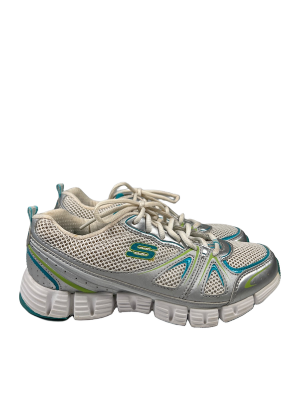 Skechers Women's White/Blue Sport Lace Up Athletic Sneakers - 7