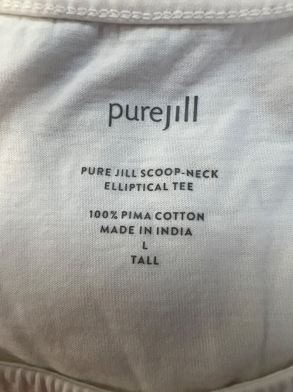 Pure J Jill Women's White/Gray Gradient Elliptical Short Sleeve Shirt - L Tall image 3