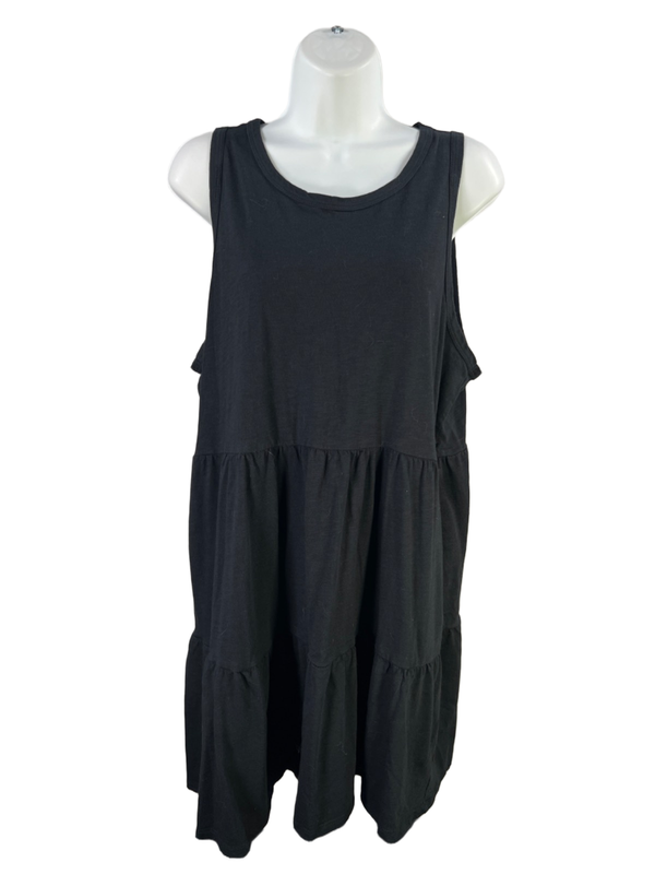 GAP Women's Black Tiered A-Line Sleeveless Mini Dress - XL