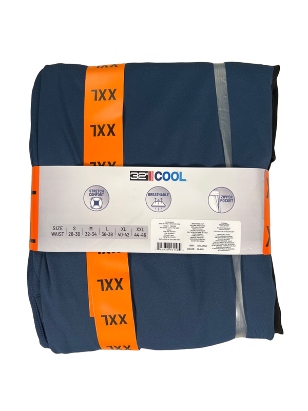 32 Degrees Cool Men's Black/Blue 2-Pack Of Stretch Performance Shorts - XXL image 2