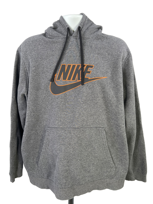 Nike Men's Gray Long Sleeve Future Logo Pullover Hoodie Sweatshirt - 2XL