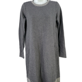 J.Jill Women's Blue/Gray Striped Long Sleeve Midi Shirt Dress - XS