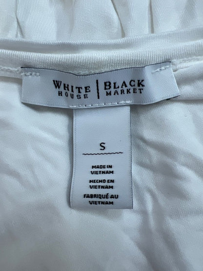 White House Black Market Women’s White Short Sleeve Shirt - S image 3